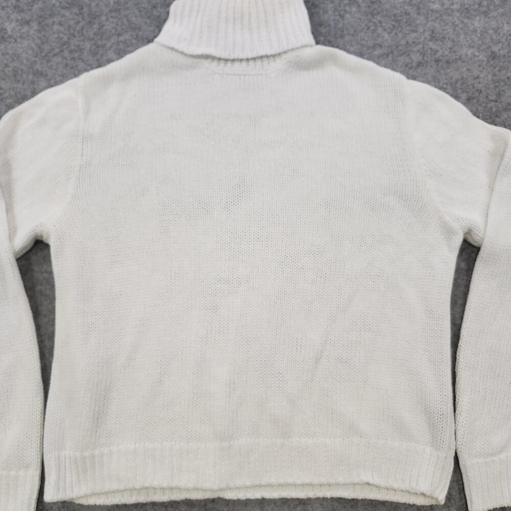 Ralph Lauren Purple Label Sweater Womens L Large White Turtleneck Pullover Knit - Picture 3 of 15